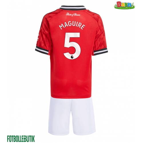 Manchester United Harry Maguire #5 Hemmaställ Barn 2025-26 Kortärmad (+ Korta byxor)